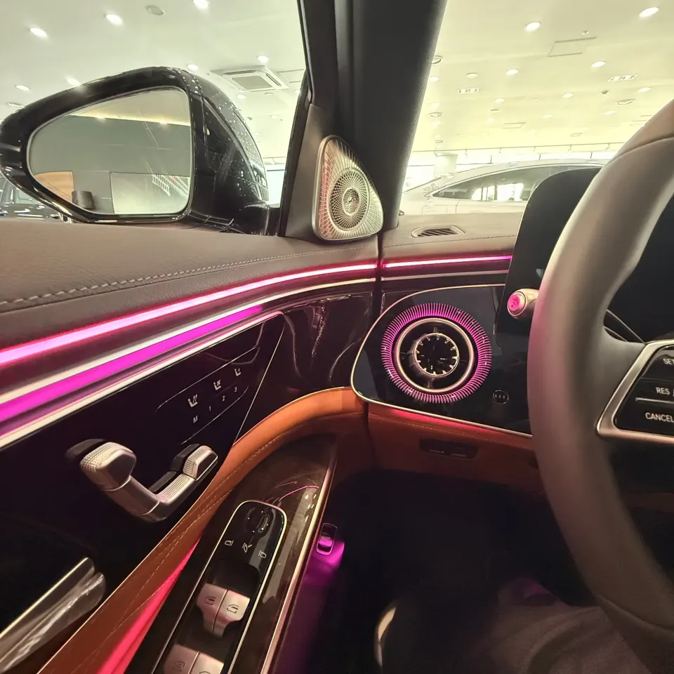 신형 벤츠 S500 도어 앰비언트 라이트와 스피커 디테일